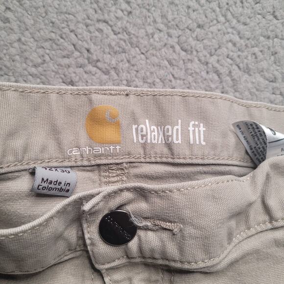 Carhartt Pants Mens 42x30 Khaki Tan Relaxed Fit Work Rugged Flex Canvas - Picture 5 of 6